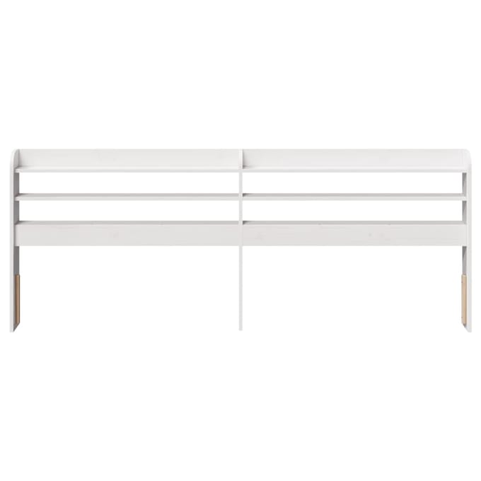 vidaXL - Hoofdbord - met - schappen - 180 - cm - massief - grenenhout - wit