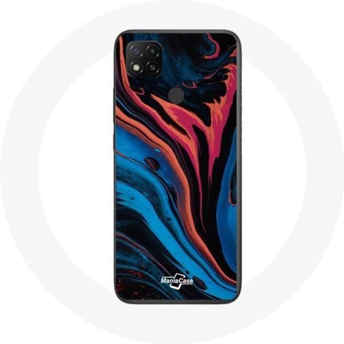 Coque Xiaomi Redmi 9C Blue Black Red Abstract Texture
