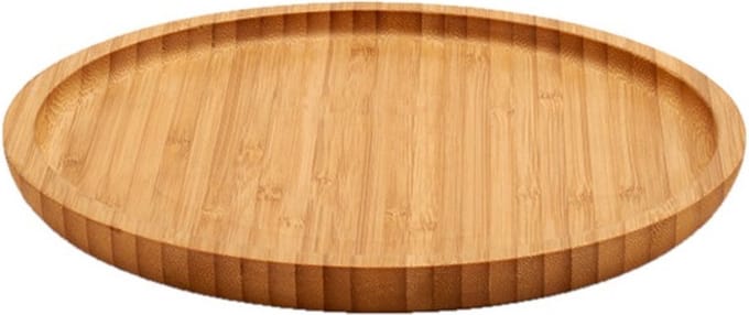 Kinvara Broodplank/serveerplank/hamplank - bamboe hout - rond - 20 cm - hapjes plank