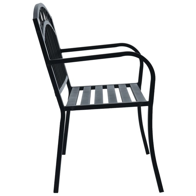 vidaXL - Tuinbank - 125 - cm - staal - zwart
