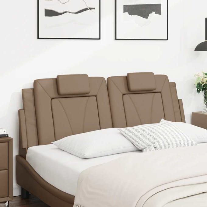 vidaXL - Hoofdbordkussen - "Viana" - 120 - cm - kunstleer - cappuccinokleurig