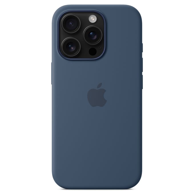 Apple Silicone Backcover MagSafe voor de Apple iPhone 16 Pro - Denim Blue