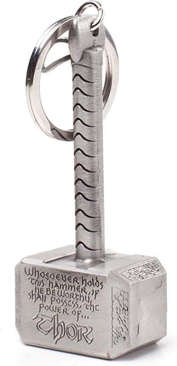 Marvel Thor - Hammer Mjolnir Sleutelhanger - Zilverkleurig