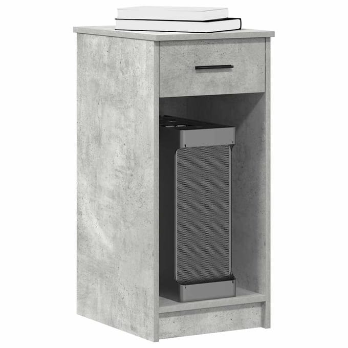vidaXL - Computertorenstandaard - met - lade - 35x45x77 - cm - betongrijs