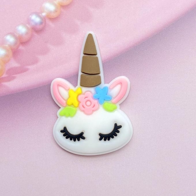 12 pièces Mini Tête de Licorne Mignonne PVC Colle Souple Dos Plat DIY Embellissement Scrapbook Décoration Artisanale pour Téléphone E98
