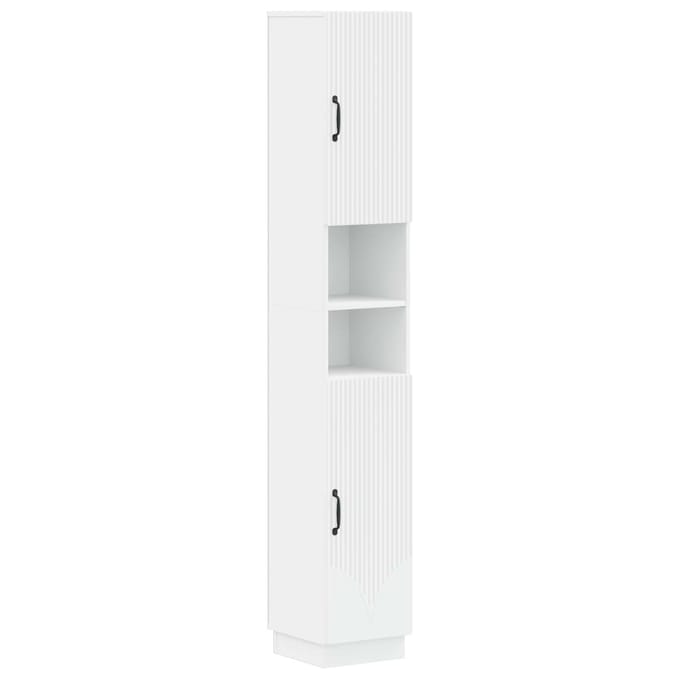 vidaXL - Badkamerkast - met - Open - Plank - HOORN - Wit - 30 - x - 31 - x - 187 - cm
