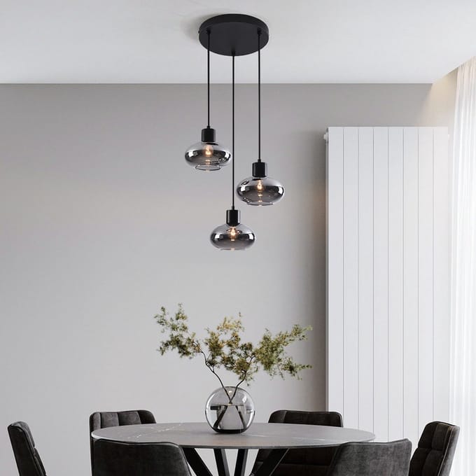 LumenXL - Moderne hanglamp - smoke glas, 3-lichts - Vida