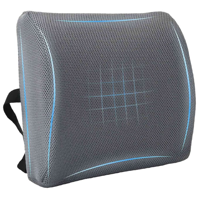 vidaXL - Rugkussen - Grijs - Traagschuim - 36 - x - 30 - x - 12 - cm