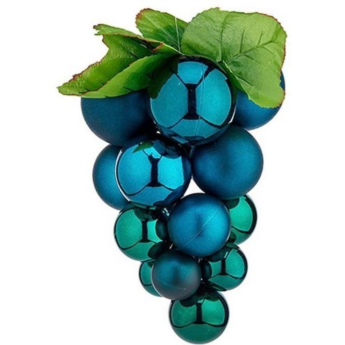 Kerstballen Klein Druiven Blauw Plastic 14 x 14 x 25 cm