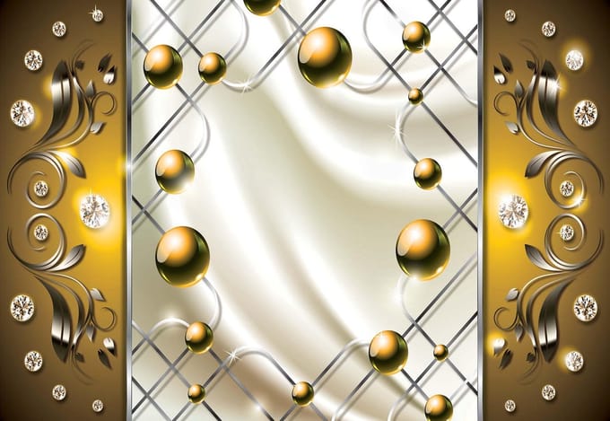Fotobehang Yellow Diamond Abstract Modern | PANORAMIC - 250cm x 104cm | 130g/m2 Vlies