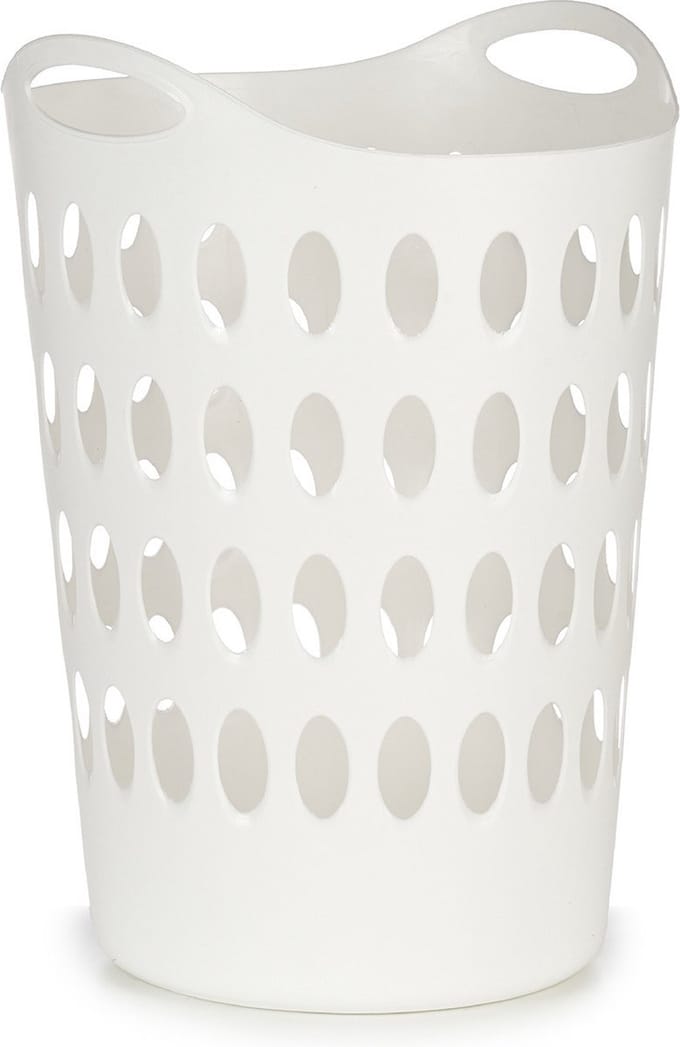 Arte R Flexibele wasmand/opbergmand - rond - wit - 50 liter - wasgoed sorteren
