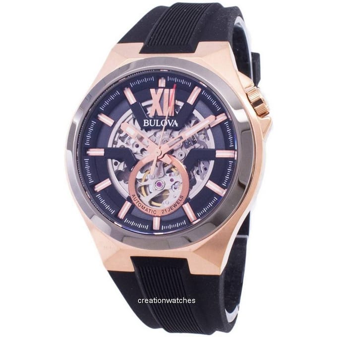 Bulova Automatic 98A177 Horloge - Siliconen - Zwart - Ø 46 mm