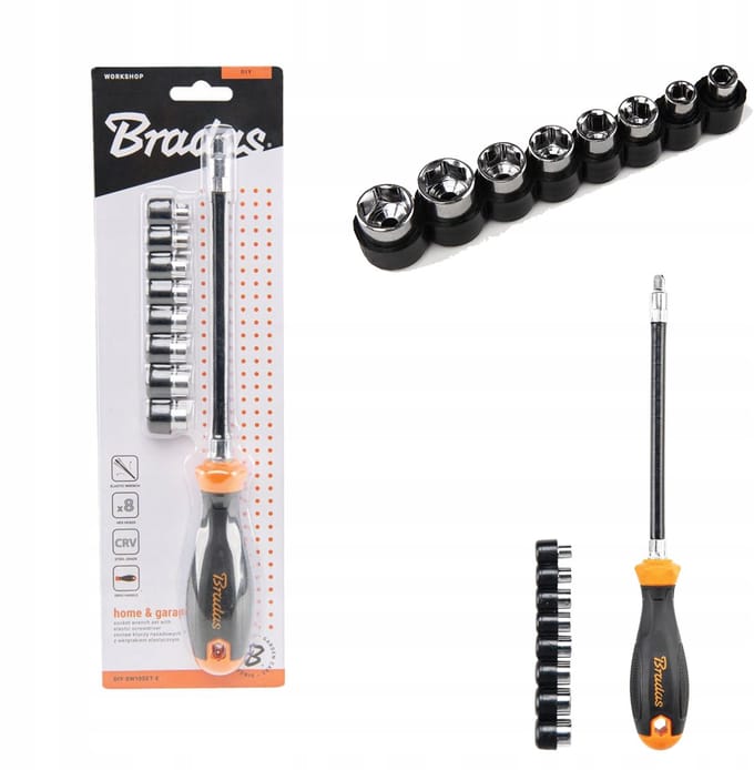 Flexibele Dop Bit Set 5-12mm/270mm met Magnetische Doppen