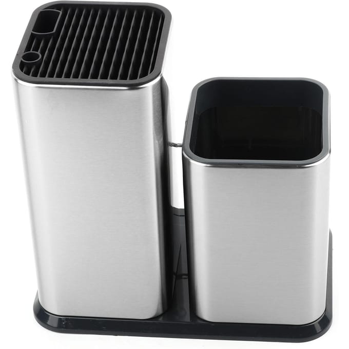 2-in-1 messenhouder, keukenaccessoires, roestvrijstalen messenhouder gray