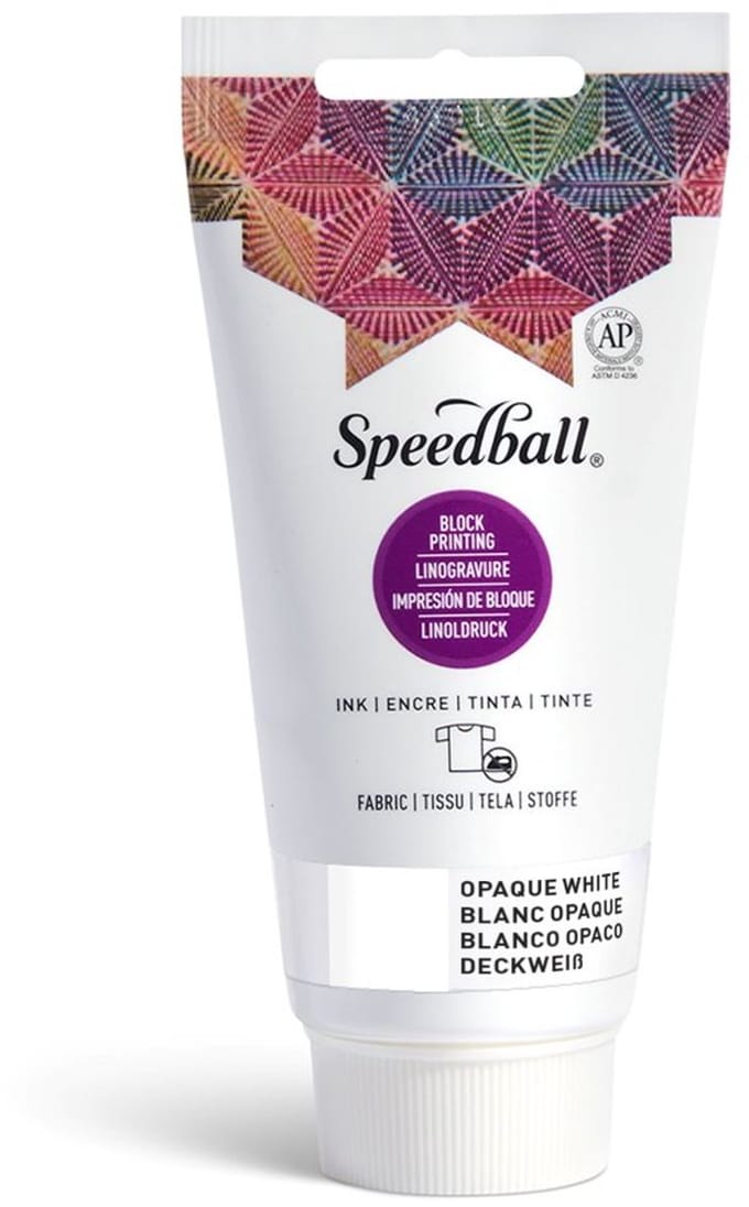 Fabric block printing ink opaque white - Speedball