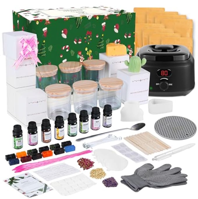 DIY Kaarsen Maken Set voor Volwassenen - Starterskit met Digitale Smeltwarmer