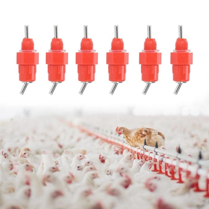 30 Pièces Abreuvoir Automatique pour Poulets Type Valve Abreuvoir pour Volaille Mamelon d'Abreuvement Accessoire d'Alimentation red
