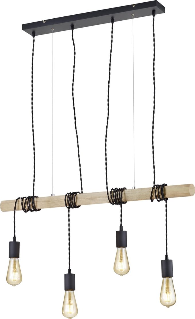REALITY BRODY - Hanglamp - Zwart mat - excl. 4x E27 42W