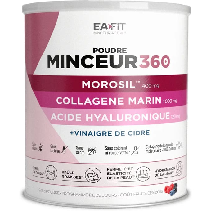 Eafit Minceur 360 Poudre - Morosil + Collagène Marin + Acide Hyaluronique - 275g