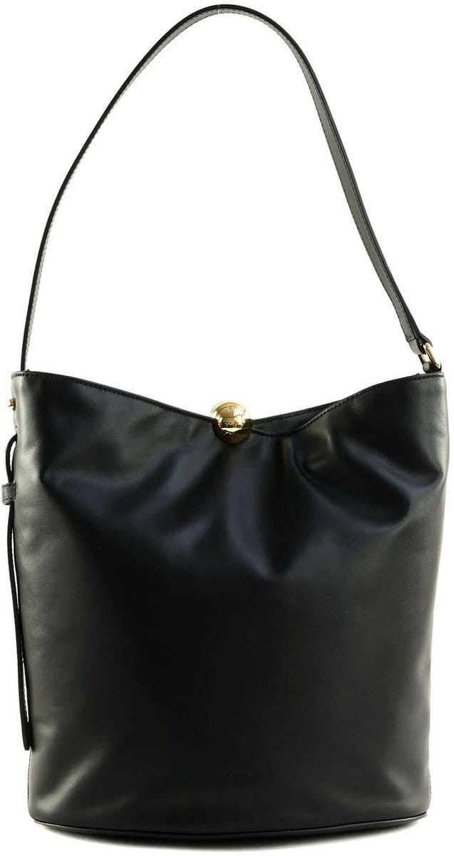 FURLA Leren Schoudertas Sfera Soft Bucket Bag Nero Zwart