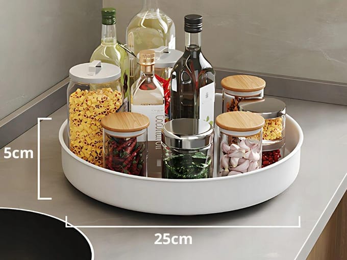 Draaiplateau Organizer 25cm - Keuken & Badkamer - Wit