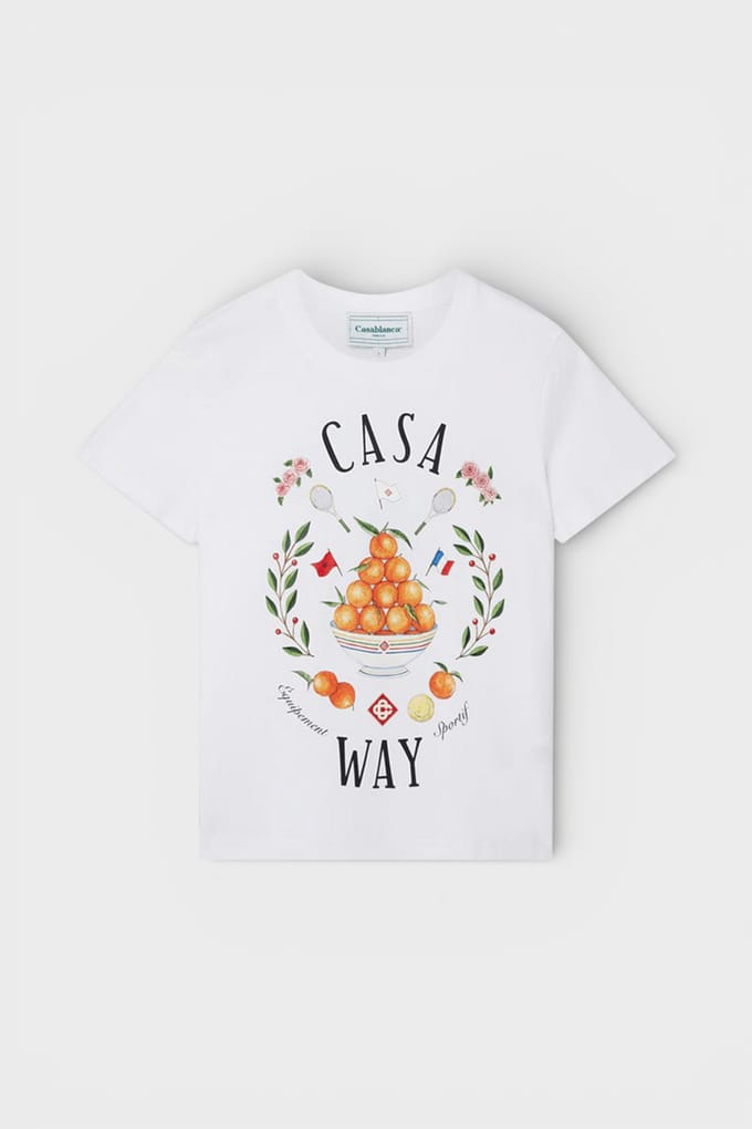 Casablanca Casa Way Dames Geprinte Aansluitende T-shirt Wit