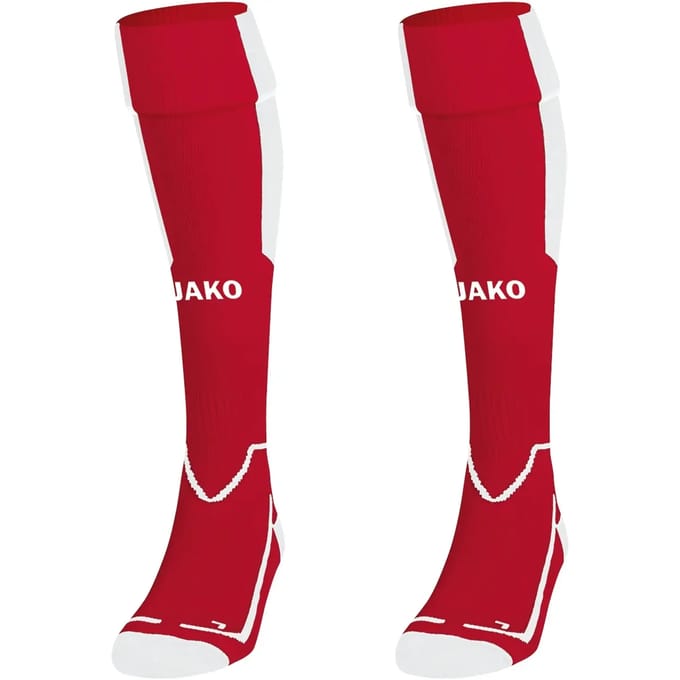 Jako Lazio Voetbalkousen - Wit / Chilirood | Maat: 35-38