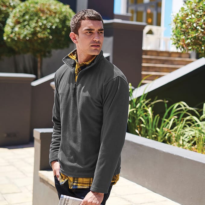 Regatta Heren 170 Series Anti-pill Zip Neck Micro Fleece (Afdichting Grijs)