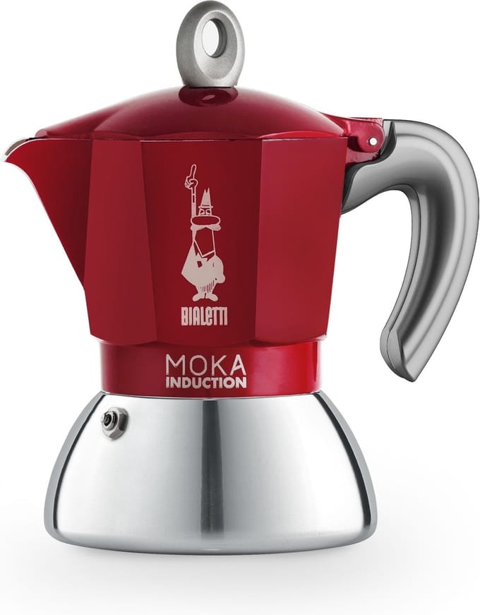 Bialetti Moka Induction Rood Percolator – 2 kops – 90 ml – Geschikt voor Inductie
