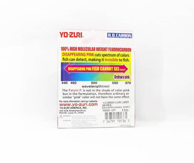 Yo Zuri H.D Koolstof Fluorocarbon Roze 100% 30 yds 15 lb R888-DP (1365)