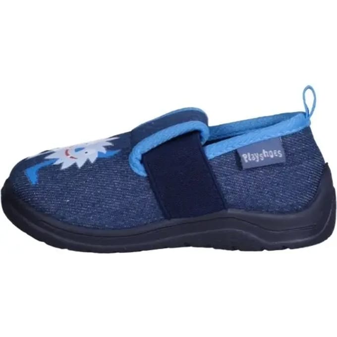 Playshoes pantoffels monster jeansblauw