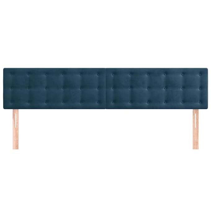 vidaXL - Hoofdborden - 180x5x78/88 - cm - fluweel - donkerblauw