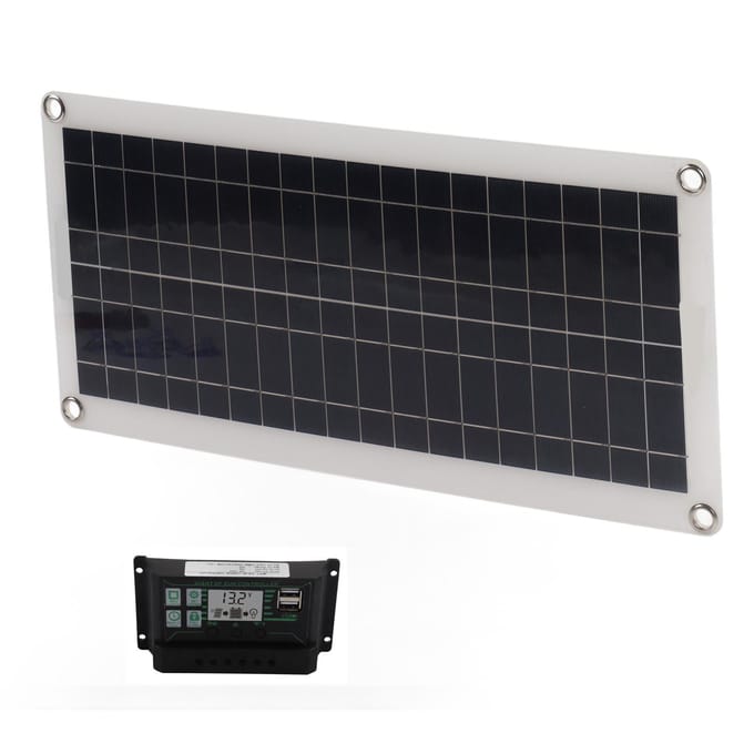 30W Zonnepaneel 30A Lader Spanningsregelaar Kit Polycrystallijn Silicium voor 12V Auto Camper Boot black