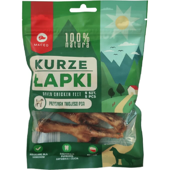 5 stuks (75g) Maced Natural Kippenpootjes hondensnacks