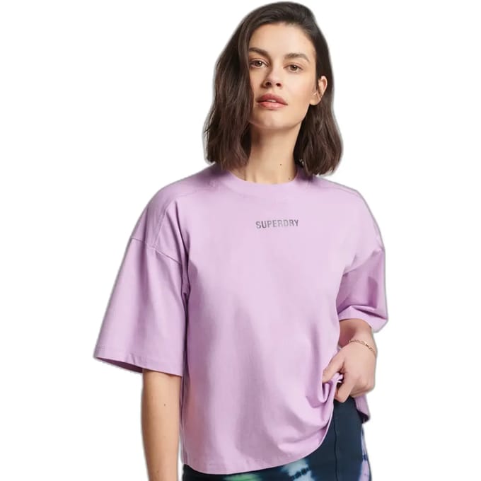 Superdry Dames tshirt Code Tech Oversized T-shirt met wijdvallende pasvorm