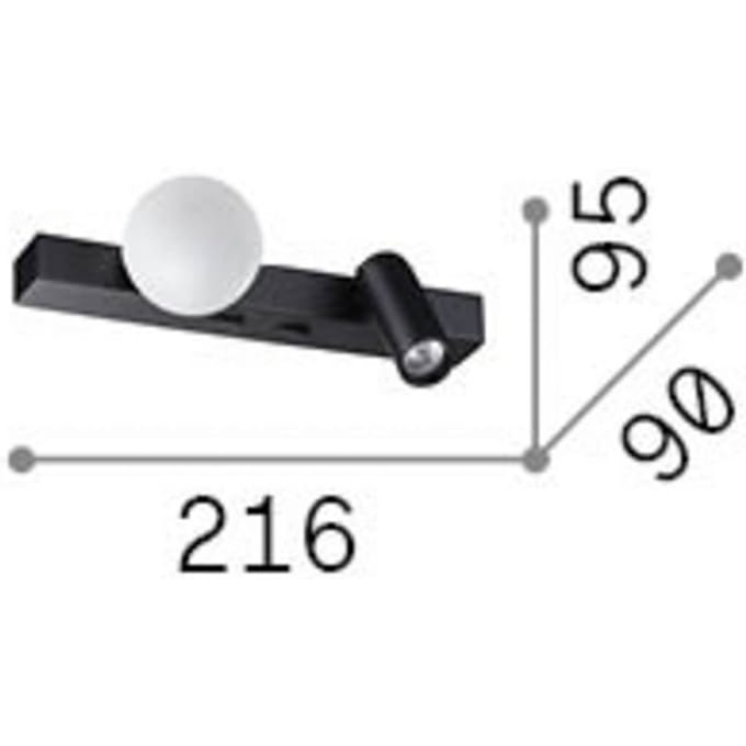 IDEAL LUX LED wandlamp Binomio messing, breedte 22 cm, 2-lamps