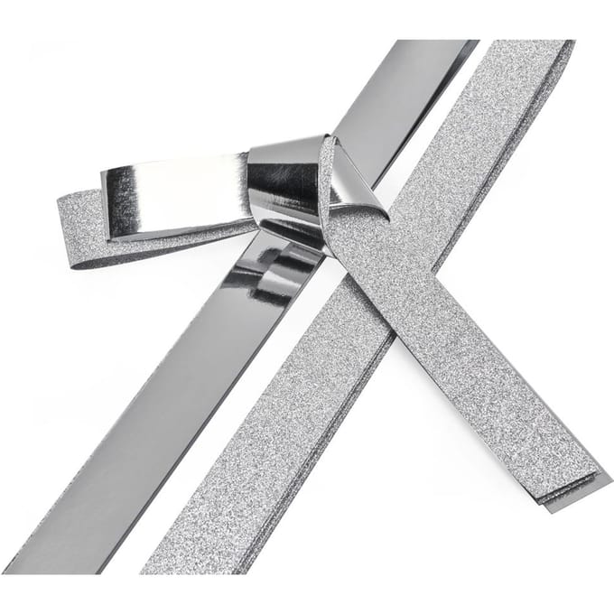 Papieren strips "Glitter, zilver", 25 mm - Zilver