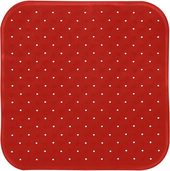 MSV Badmat Antislip – Douchemat met Zuignappen – Antibacterieel – Rozengeur – Terracotta Rood – 54 x 54 cm