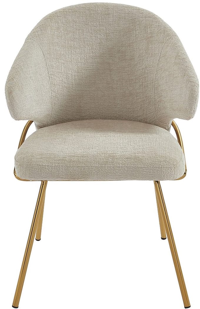 Vente-unique Set van 2 stoelen van stof en goudkleurig metaal - Beige - LUXIVA