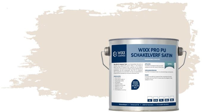 Wixx PRO PU Schakelverf Satin - 20L - RAL 9001 | Crèmewit