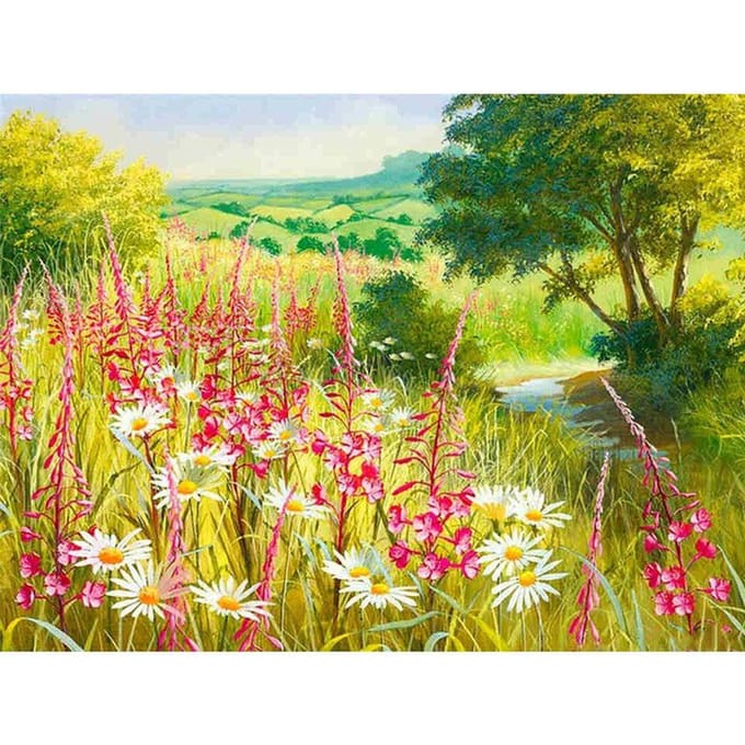 Peinture Diamant 5D Arbre d'Automne Fleur Broderie Diamant Forage Complet Rond Point de Croix 20X30CM yellow