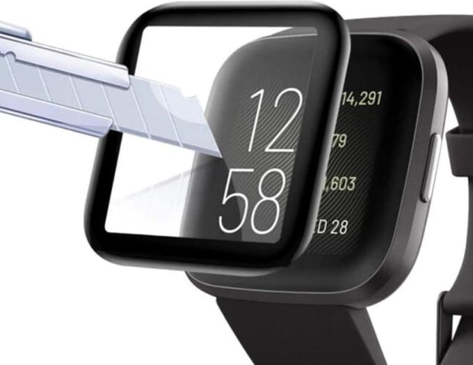 KELERINO. Screenprotector geschikt voor Fitbit Versa 2 - 3D Fullcover - Plastic