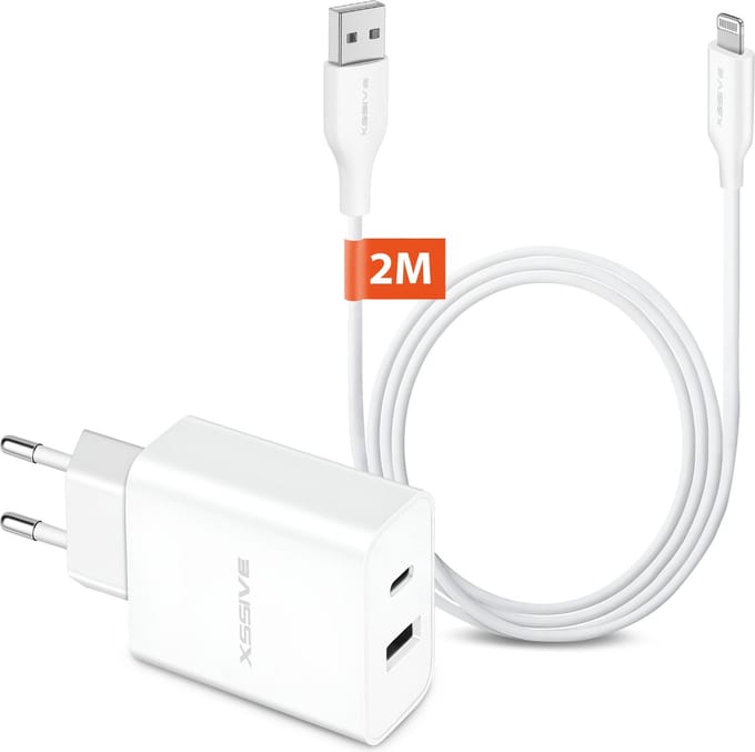 USB en USB C Oplader Set - 2 Meter - Geschikt voor iPad, iPhone en AirPods met Lightning aansluiting