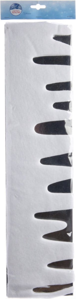 Decoris Ijspegelrand - wit - 180 x 15 cm - polyester - sneeuwrand - sneeuwversiering - Kerstversiering raamversiering