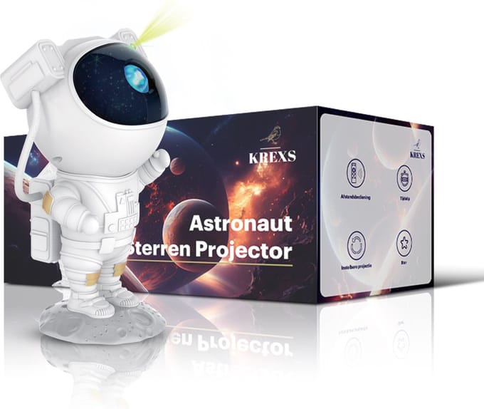 KREXS Astronaut Sterren Projector - Galaxy Projector - Sterrenhemel - Star Projector - Sterrenlamp - Sterrenhemel Projector