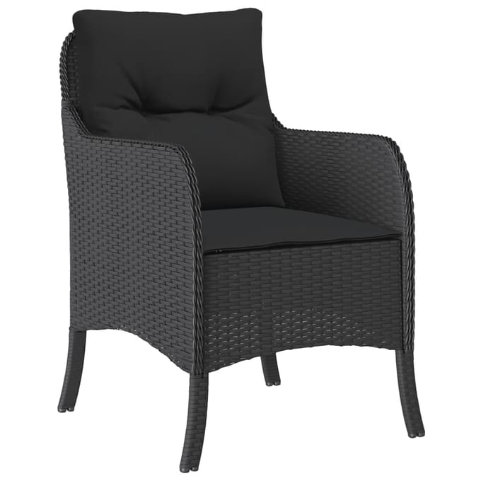 vidaXL - 9-delige - Tuinset - poly - rattan - zwart