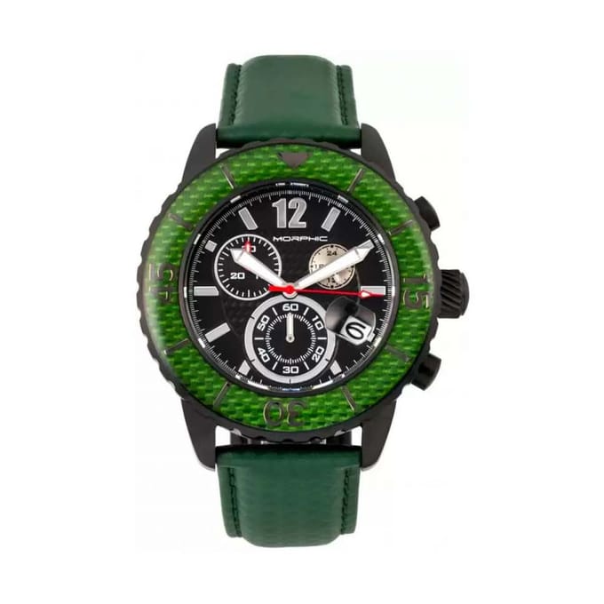Morphic M51-serie chronograaf horloge met leren band met datum