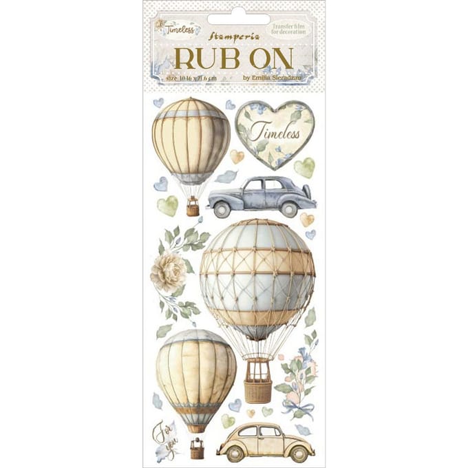 Stamperia - Timeless Rub-On 4x8,5 Inch Air Balloons (DFLRB163)