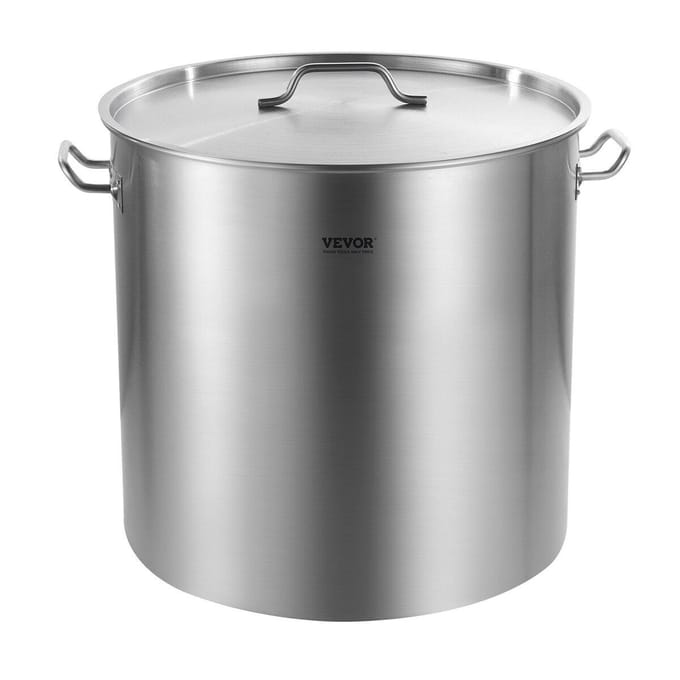 Casserole en acier inoxydable 100QT, marmite de cuisine, pot à sauce avec couvercle panier