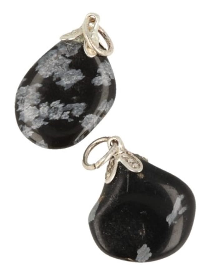 Obsidiaan sneeuwvlok edelsteen hanger